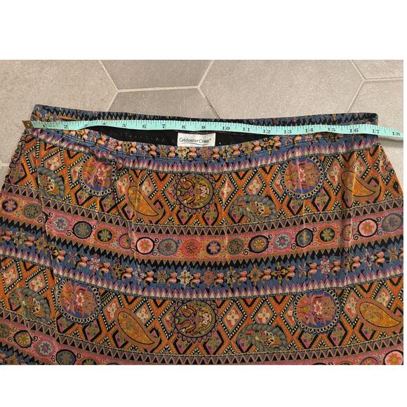 Coldwater Creek XL Boho Tiered Maxi Skirt Multicolor Geometric Print - Picture 4 of 5